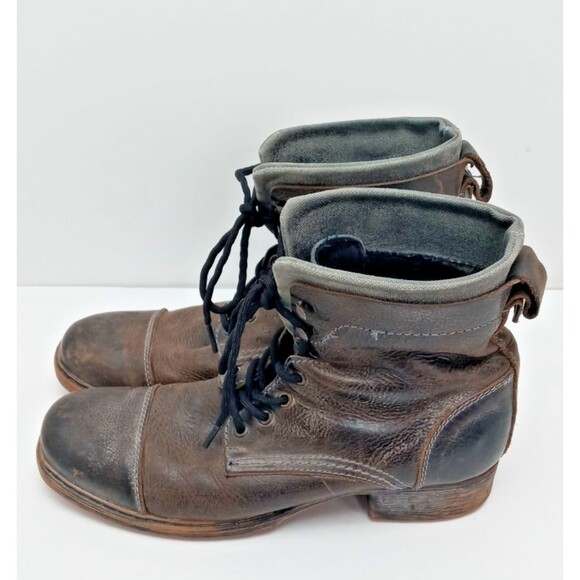 Bed Stu Protégé Combat Boot Mens sz 10 Brown Rustic Distressed Cap Toe Chukka - Picture 3 of 11